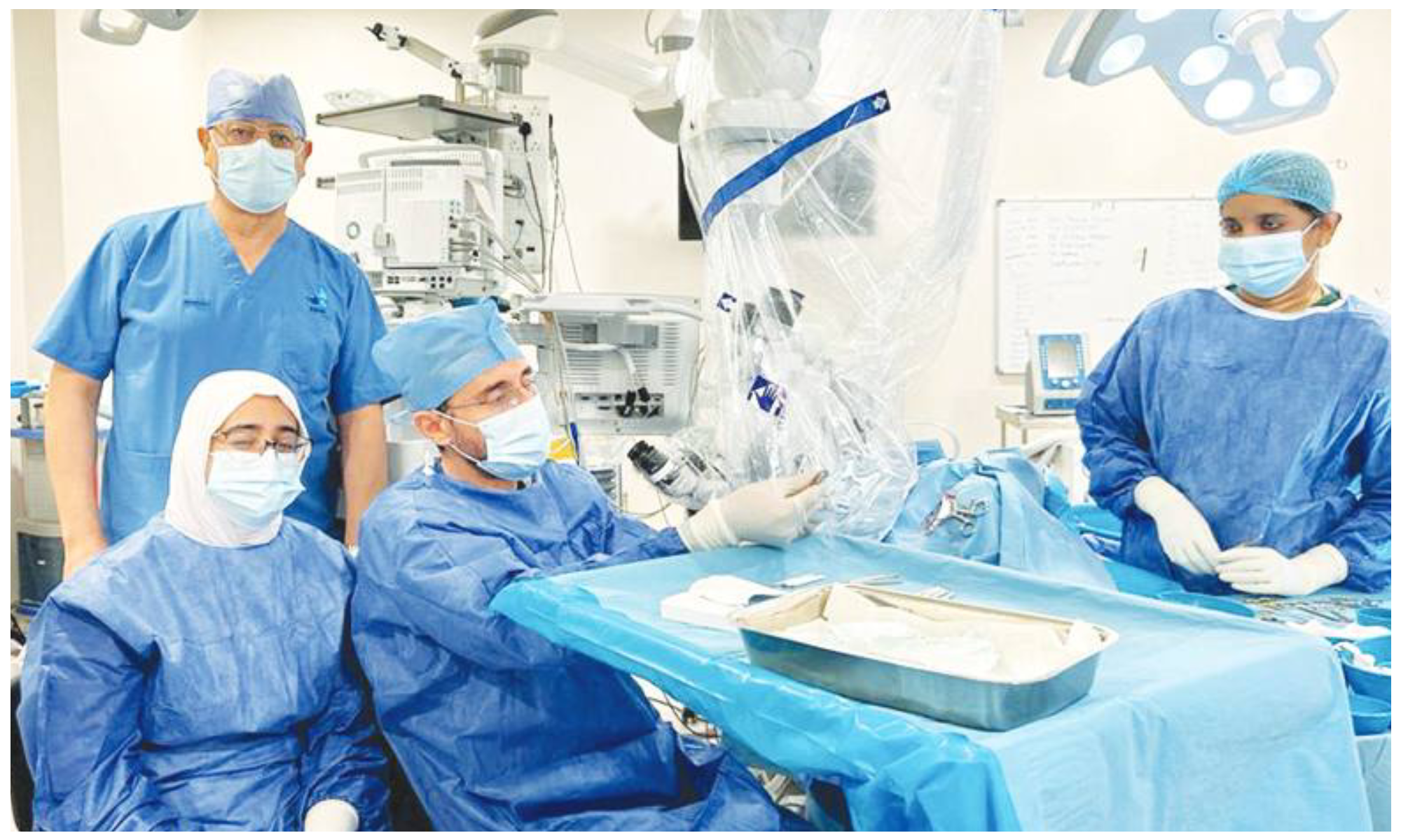 A team of Bahraini doctors performing a cochlear