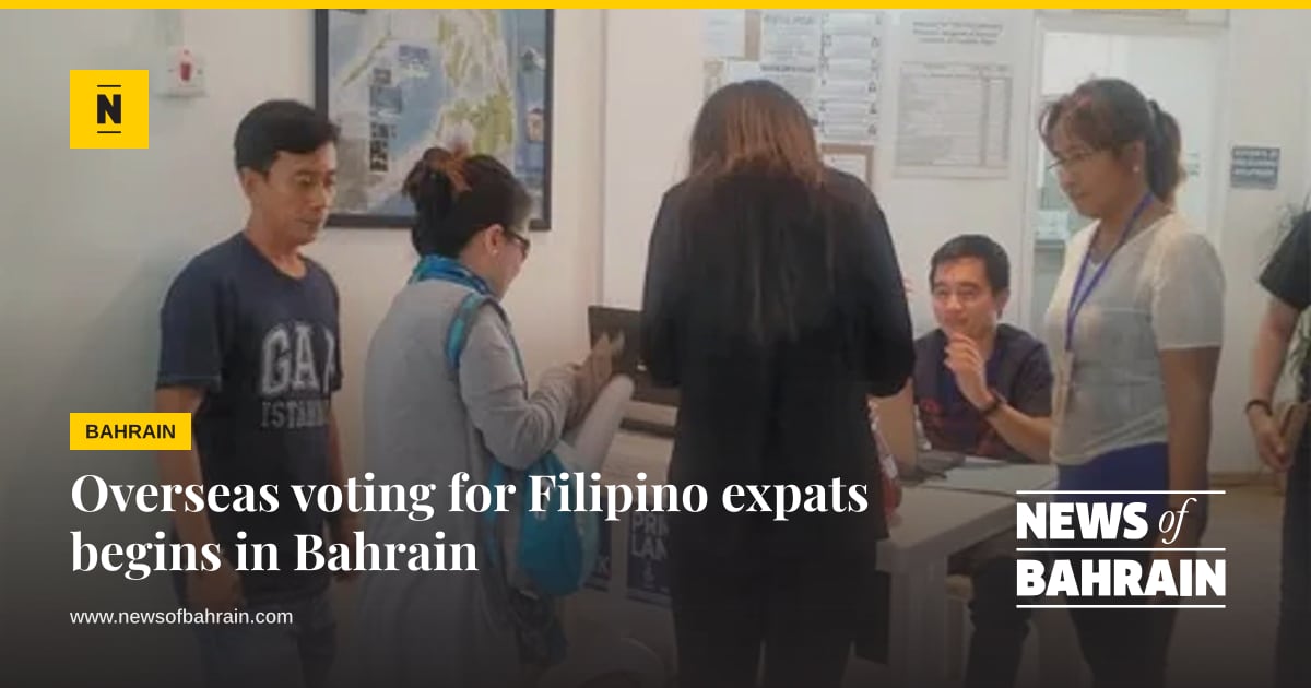 Overseas voting for Filipino expats begins in Bahrain | News of Bahrain
