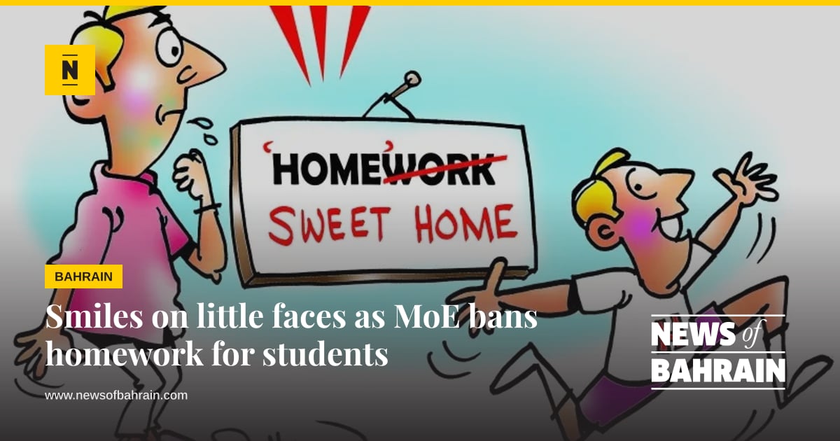 Smiles on little faces as MoE bans homework for students | News of Bahrain